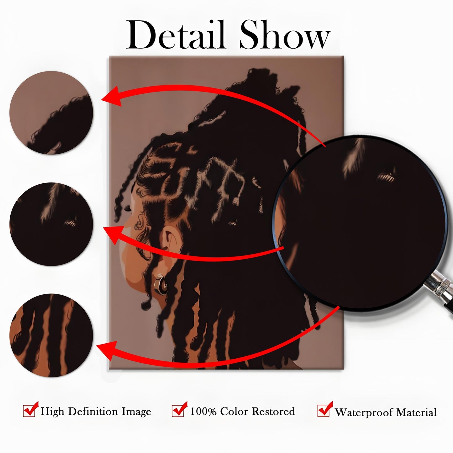 Black Woman Natural Hair Canvas Art