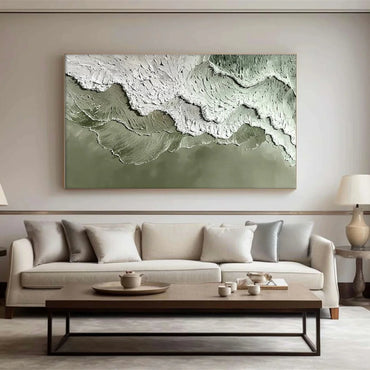 Sage Green & White Impasto Wall Art CZ0066 - Viral Wall Art