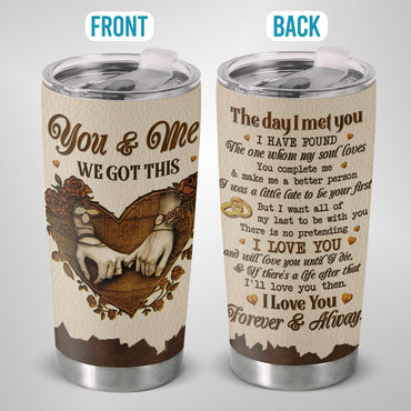 "You & Me We Got This" Skeleton Pinky Promise Tumbler (20oz) - Romantic Poem Gift for Couple - Gothic Anniversary & Valentine's Day