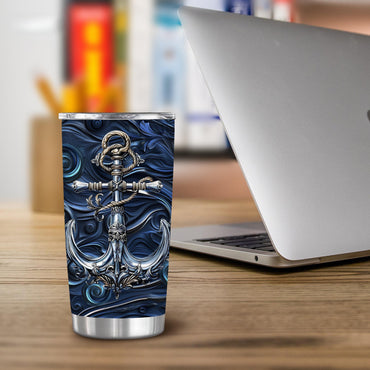 Nautical Anchor 20oz Insulated Stainless Steel Tumbler - Gift for Nautical Lover