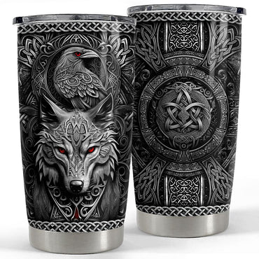 Viking Wolf Celtic Knot 20oz Insulated Stainless Steel Tumbler
