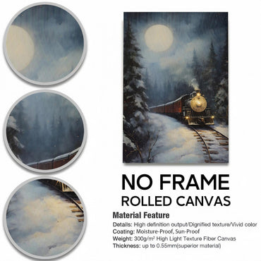 North Pole Express Vintage Train Poster