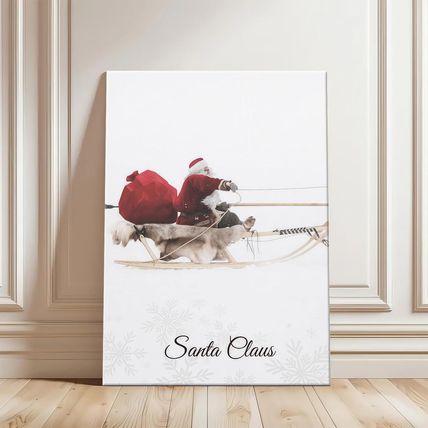 Minimalist Santa & Reindeer Poster