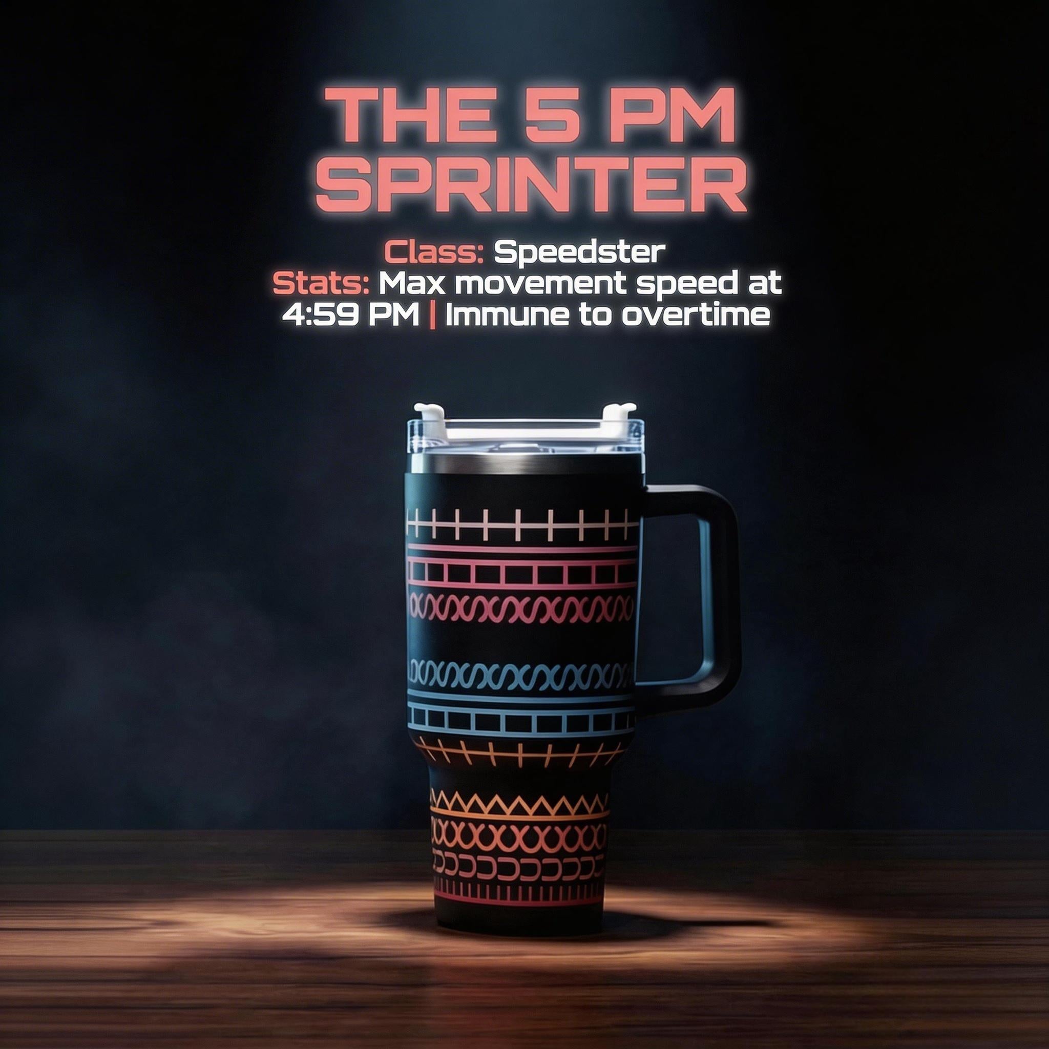 Choose Your Fighter artwork on 40oz insulated tumbler, additional product detail, view 2