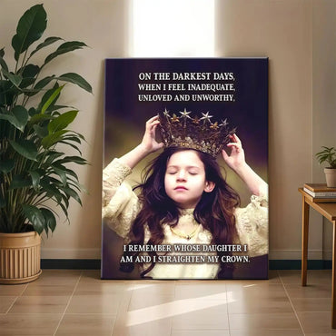 Straighten My Crown canvas wall art, additional product view 6 with contemporary styling for living room decor