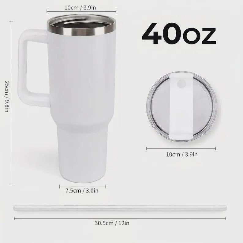 Women's Gothic Floral Skull 40oz Stainless Steel Insulated Flask - Aesthetic Coffee Bottle with Handle, Straw, Black-White Rose Moon Print, Halloween Gift