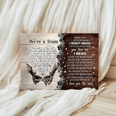 When I Say I Love You More canvas wall art, additional product view 6 with contemporary styling for bedroom decor