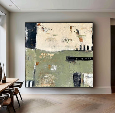 Modern Abstract Neutral Sage Green Oil Painting KS0076 - Viral Wall Art