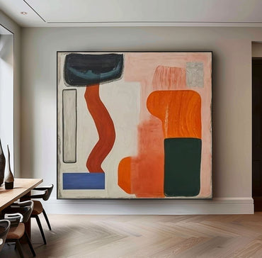 Mid - Century Modern Abstract Oil Painting JC0083 - Viral Wall Art