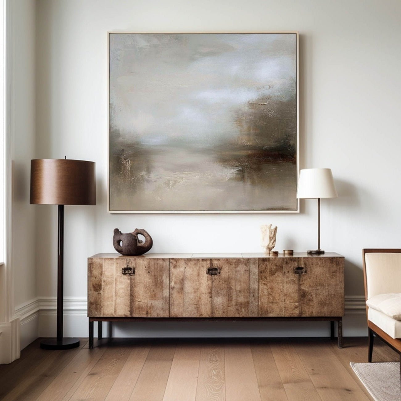 Neutral Earth Tone Abstract Painting CY0009 - Viral Wall Art