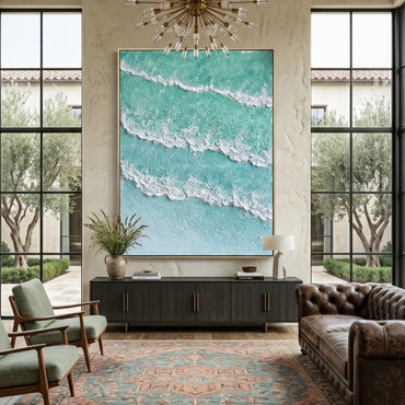 3D Heavy Texture Ocean Wave Oil Painting CZ0146 - Viral Wall Art