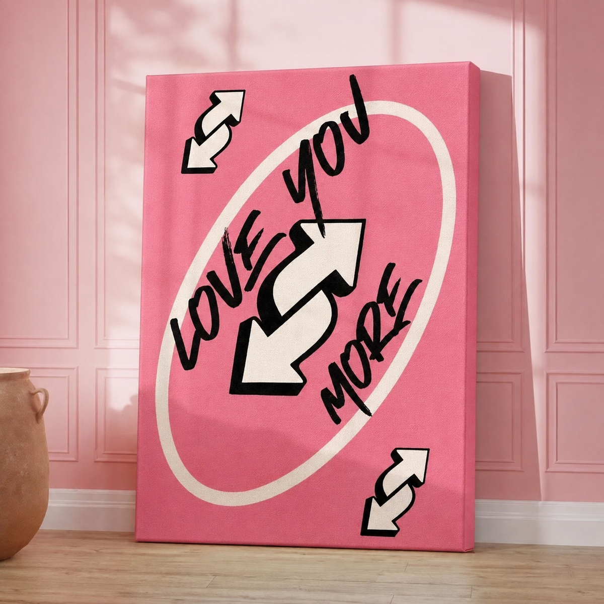 Love You More colorful reverse-card grid Canvas Wall Art – Love & Family Decor