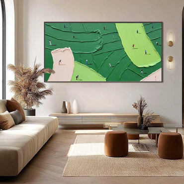 Modern Textured Abstract Golf Scene Painting GS0055 - Viral Wall Art