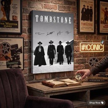 Vintage Tombstone 90s Western Movie Canvas Wall Art – Western & Horse Decor