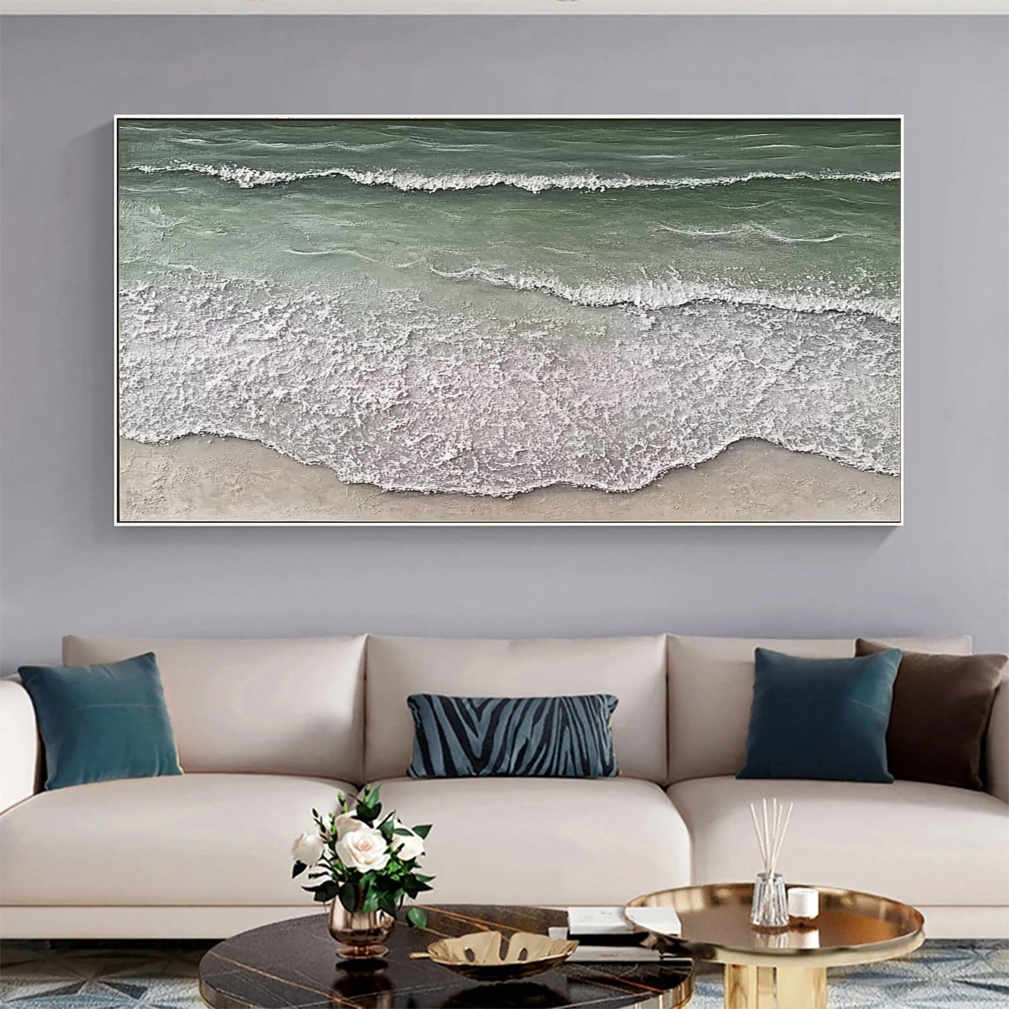3D Heavy Texture Ocean Wave Oil Painting CZ0070 - Viral Wall Art