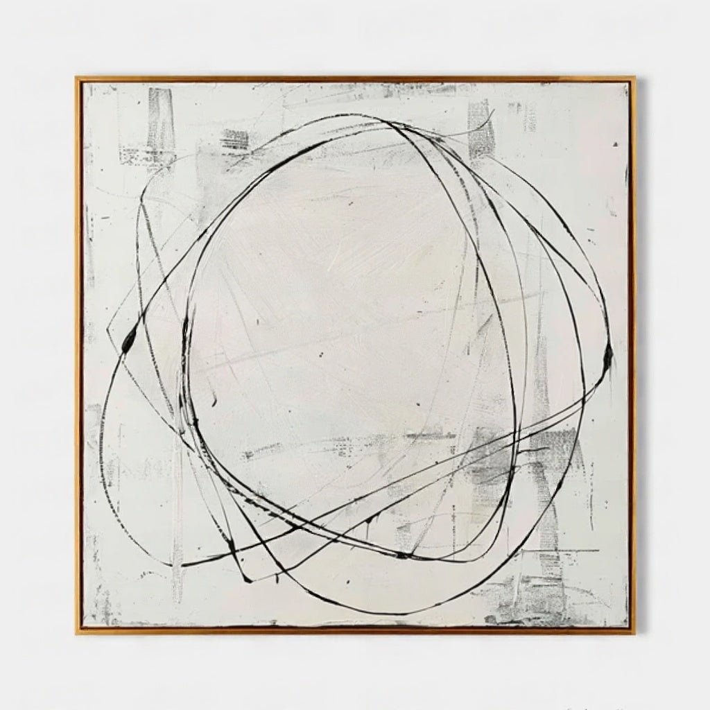Wabi - Sabi Minimalist Line Abstract Oil Painting JC0135 - Viral Wall Art