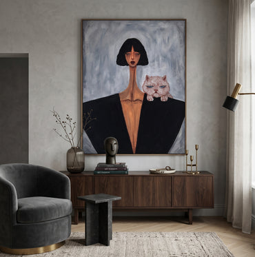 Texture Surrealist Portrait Painting KS0165 - Viral Wall Art