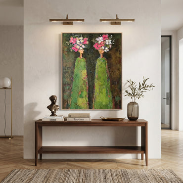3D Heavy Texture Floral Portrait Painting SR0169 - Viral Wall Art