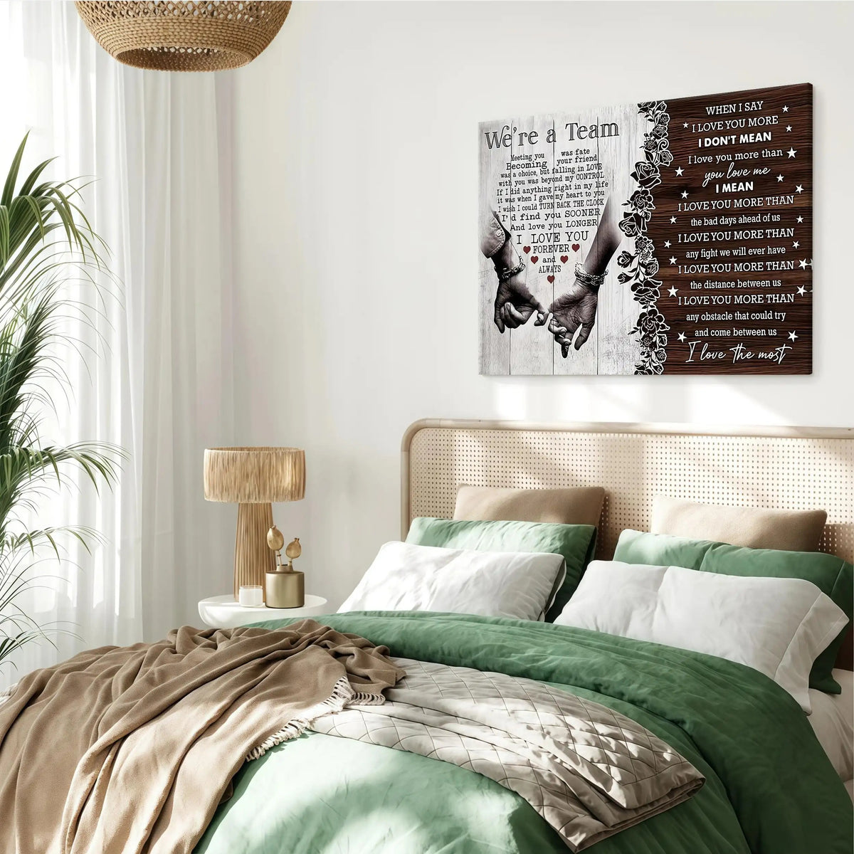I Love You canvas wall art, additional product view 9 with contemporary styling for bedroom decor