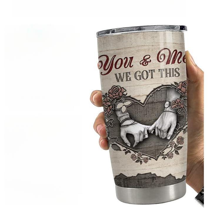 Romantic Gifts for Wife - "You and Me We got this" 20 oz Tumbler Gifts from Husband - Mother's Day, Wedding, Engagement, Anniversary, Valentines, Birthday Gift For Her, Girlfriend From Boyfriend, Vintage Anniversary Gift