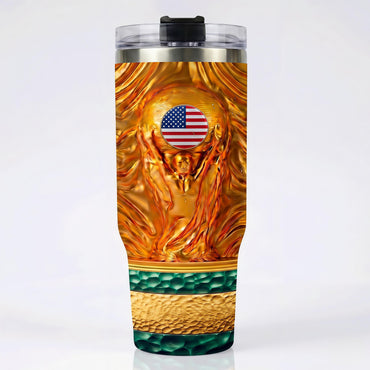 2026 Soccer Fan Gear 40oz Insulated Travel Mug, Keeps Hot 12H Cold 24H, Stainless Steel Father's Day Present for Dad, Fits Car Cup Holder