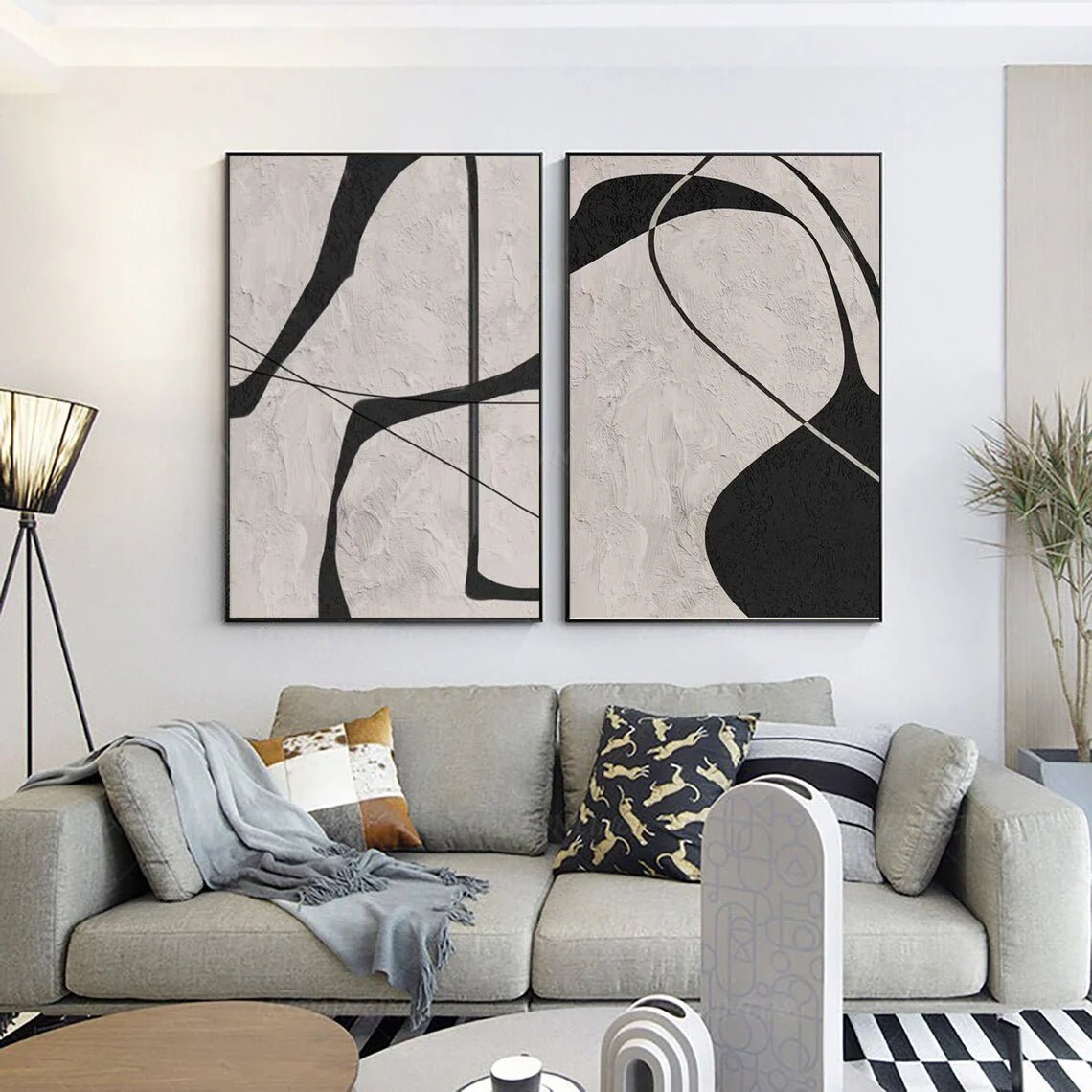 Japandi Minimalist Wall Art Set of 2 JC0077 - Viral Wall Art