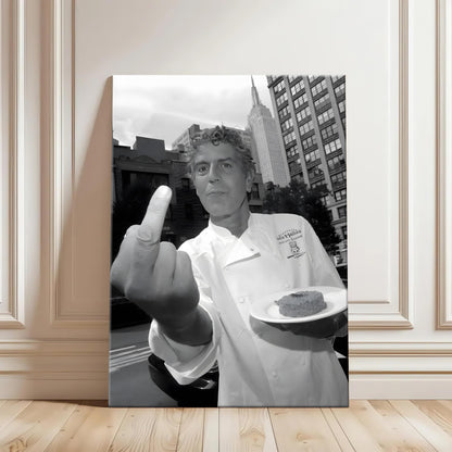 Anthony Bourdain Black & White Poster