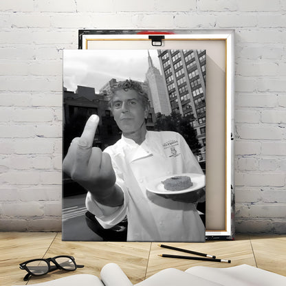 Anthony Bourdain Black & White Poster