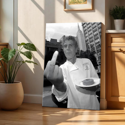 Anthony Bourdain Black & White Poster