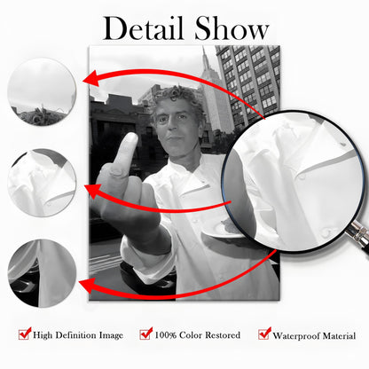 Anthony Bourdain Black & White Poster