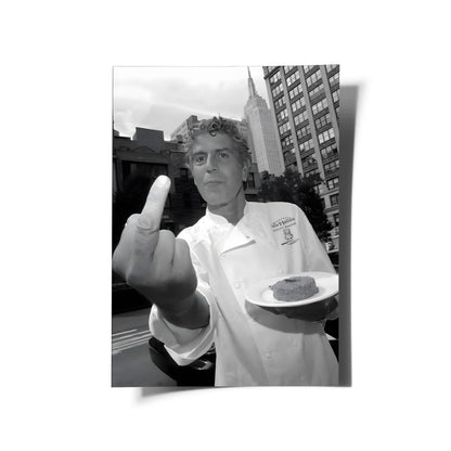 Anthony Bourdain Black & White Poster