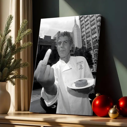 Anthony Bourdain Black & White Poster