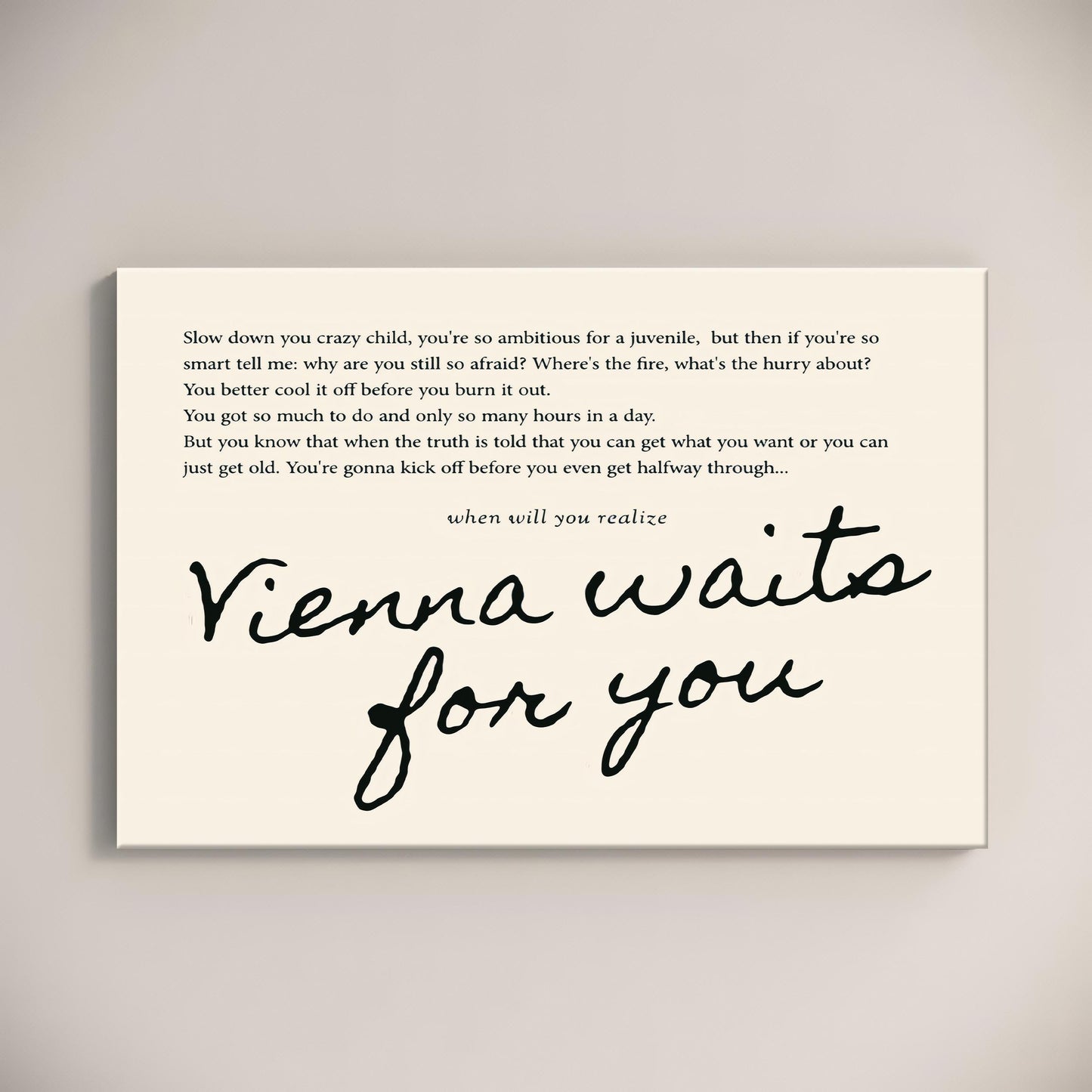 Vienna Waits for You Lyrics Poster