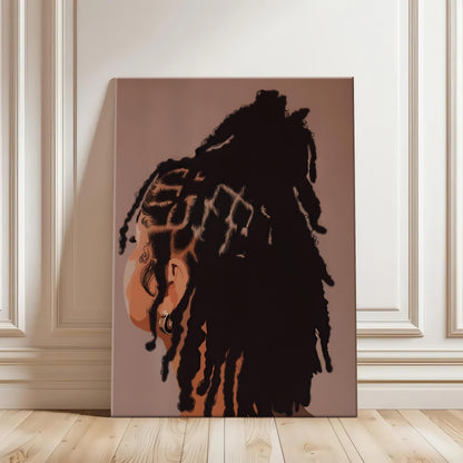 Black Woman Natural Hair Canvas Art