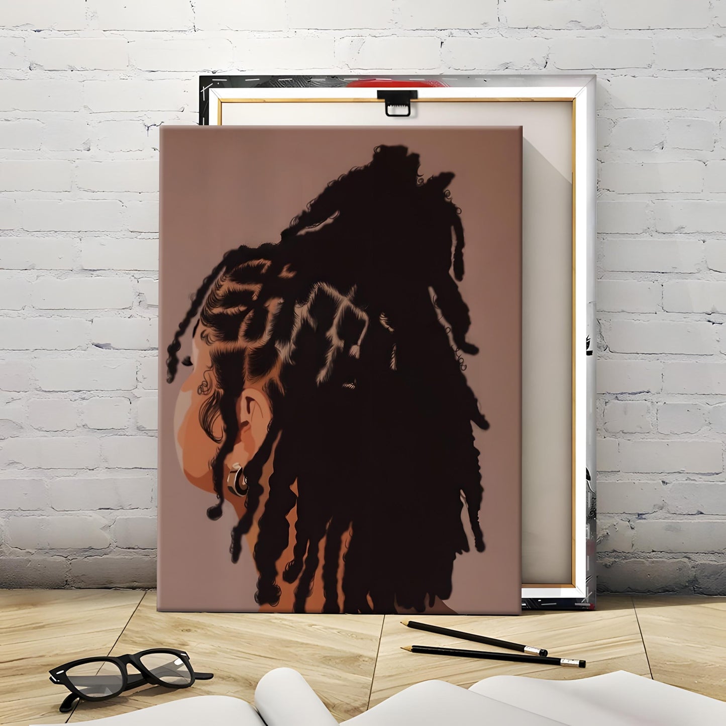 Black Woman Natural Hair Canvas Art