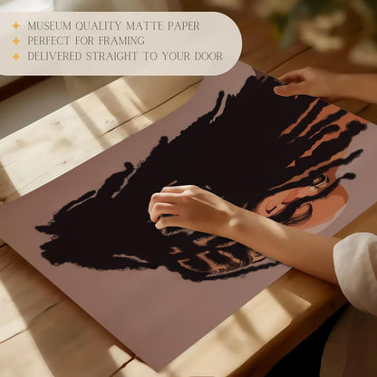 Black Woman Natural Hair Canvas Art