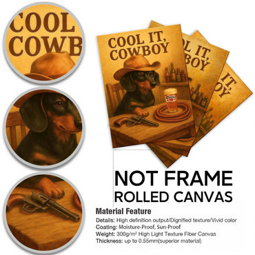 Cowboy Dogs Wall Art Set