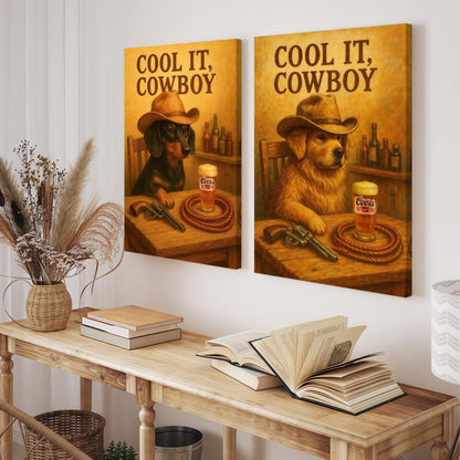 Cowboy Dogs Wall Art Set