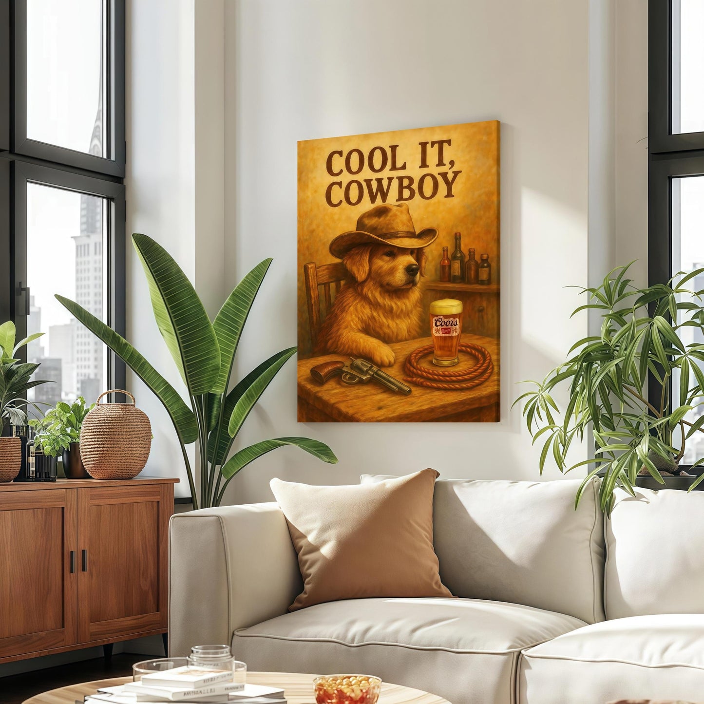 Cowboy Dogs Wall Art Set