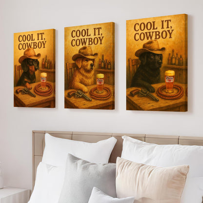 Cowboy Dogs Wall Art Set