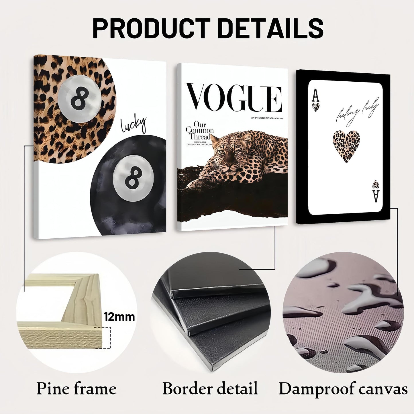 Leopard & Cheetah Wall Art Set