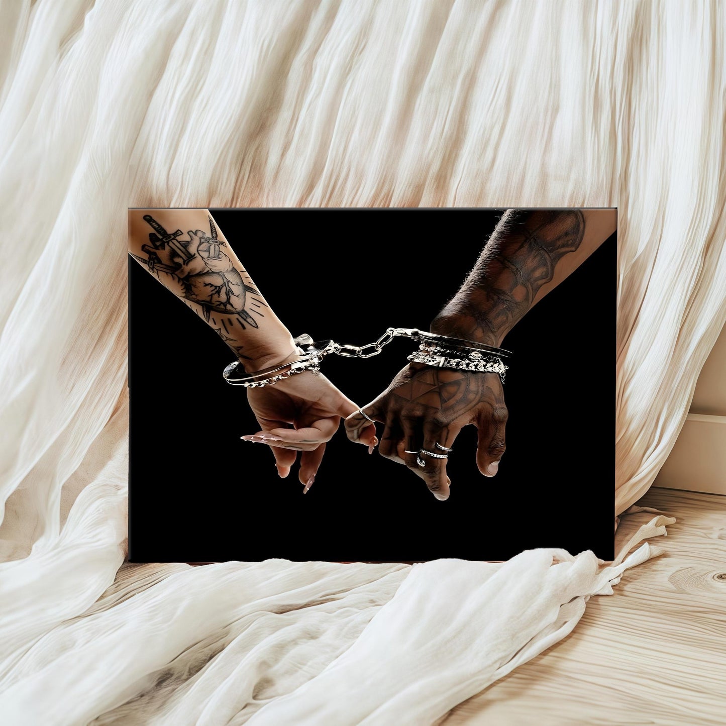 Black Couple Love Wall Art