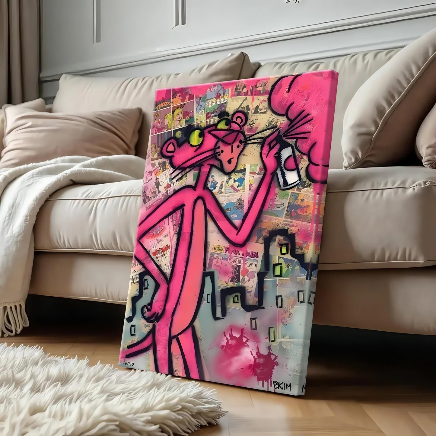Pink Panther Street Graffiti Poster