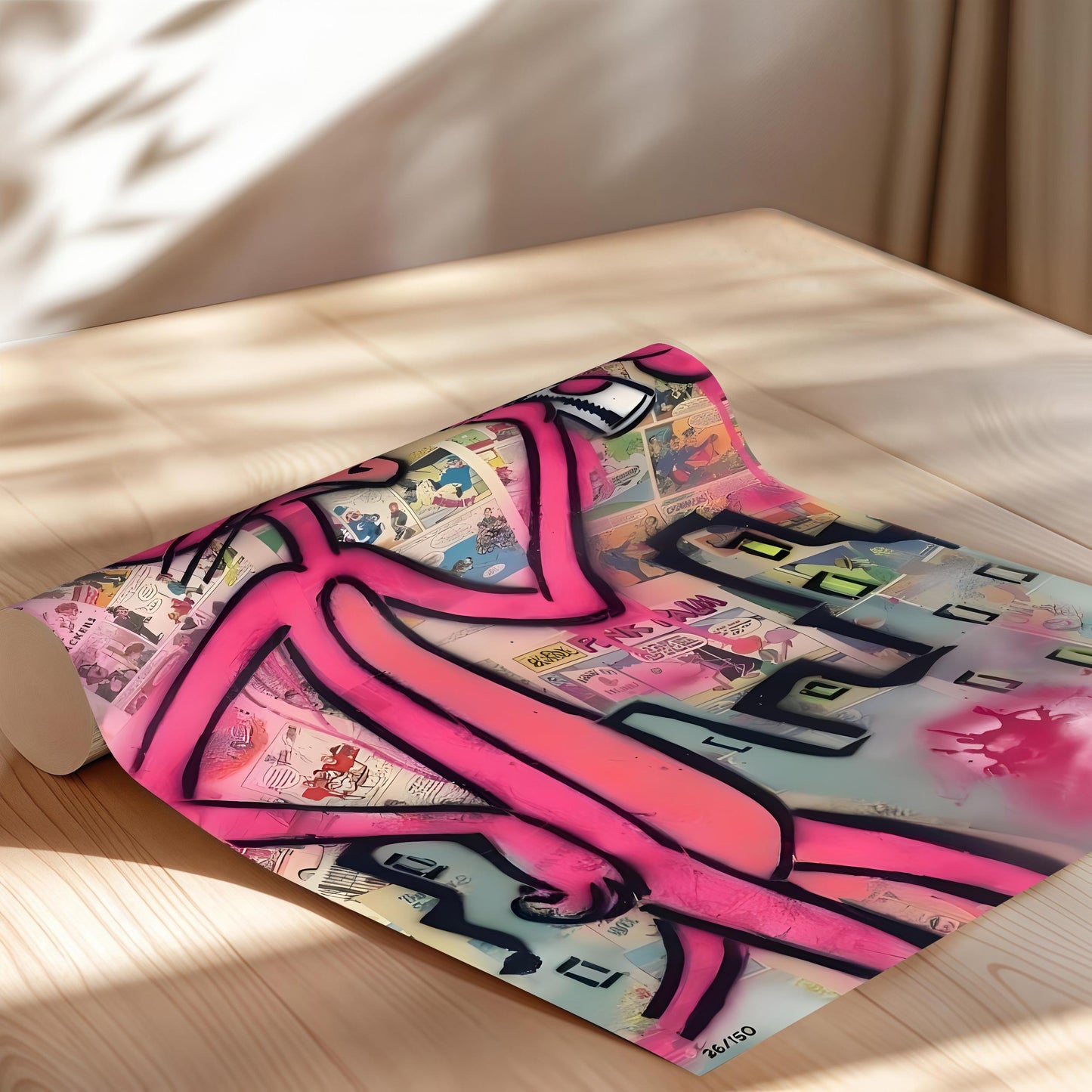 Pink Panther Street Graffiti Poster