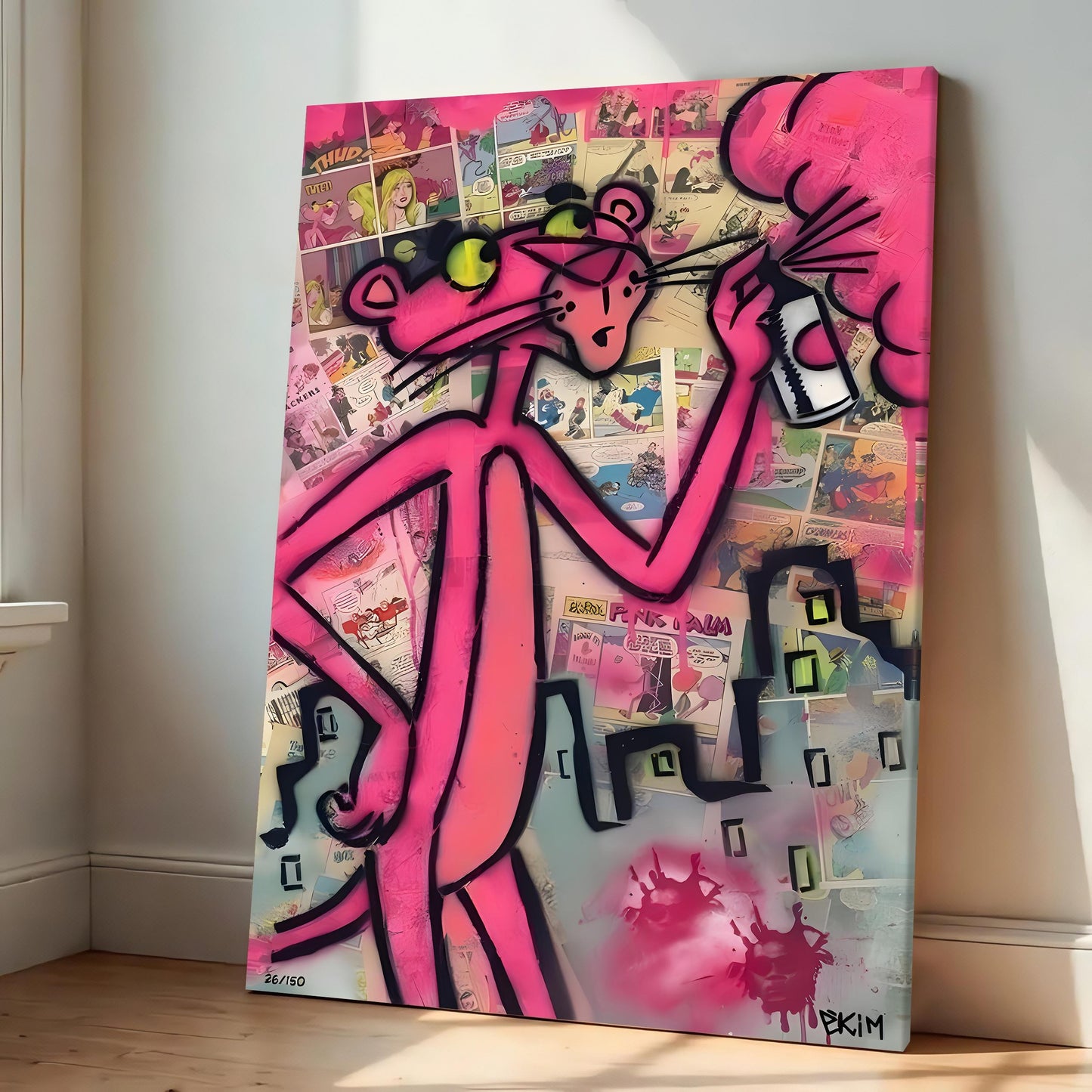 Pink Panther Street Graffiti Poster