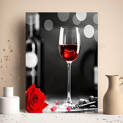 Wine Rose Wall Art Set