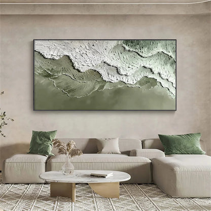 Sage Green & White Impasto Wall Art CZ0066 - Viral Wall Art