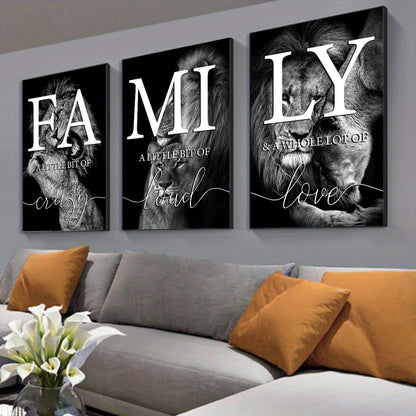 Lion Family Canvas Poster Set