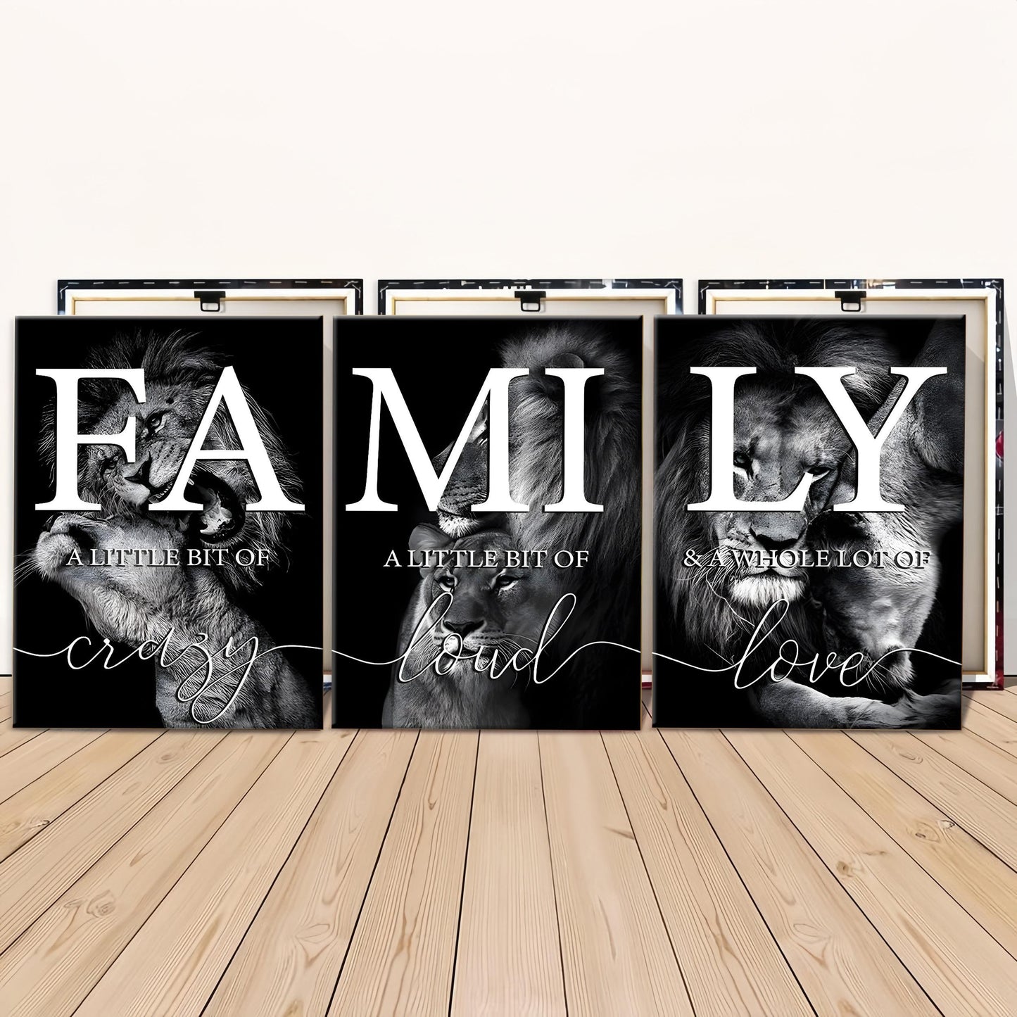 Lion Family Canvas Poster Set