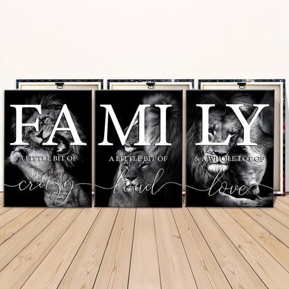 Lion Family Canvas Poster Set